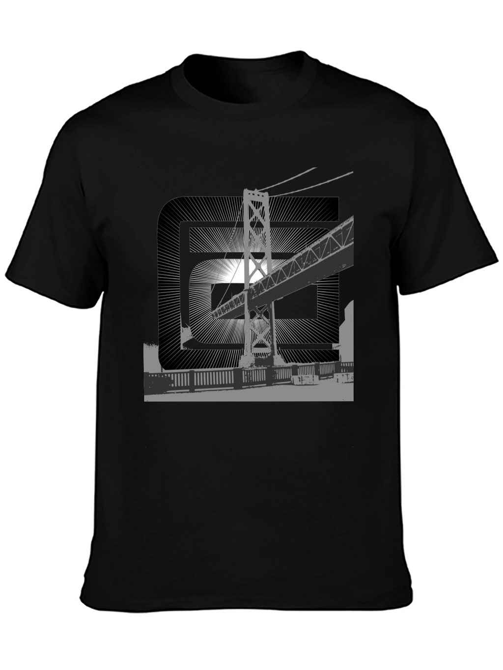 Urban Bridge Graphic Tee - Black