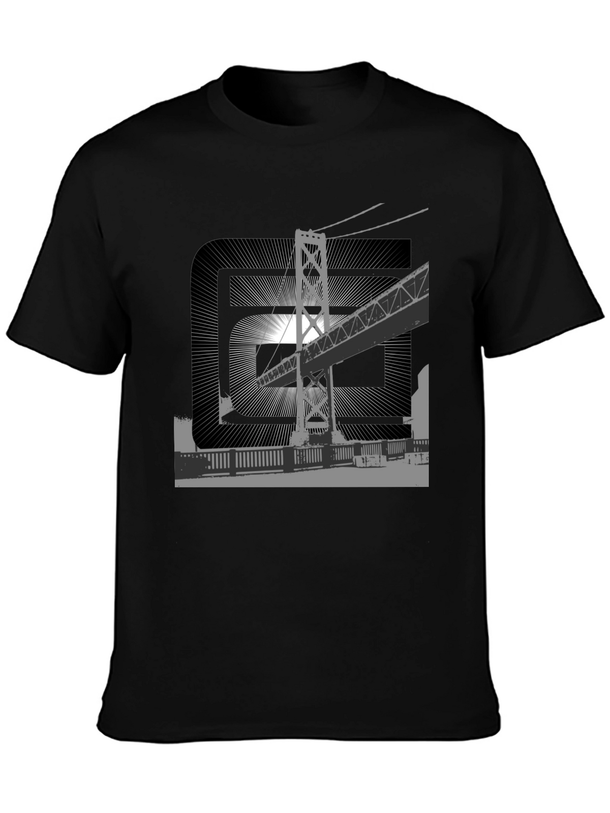 Urban Bridge Graphic Tee - Black