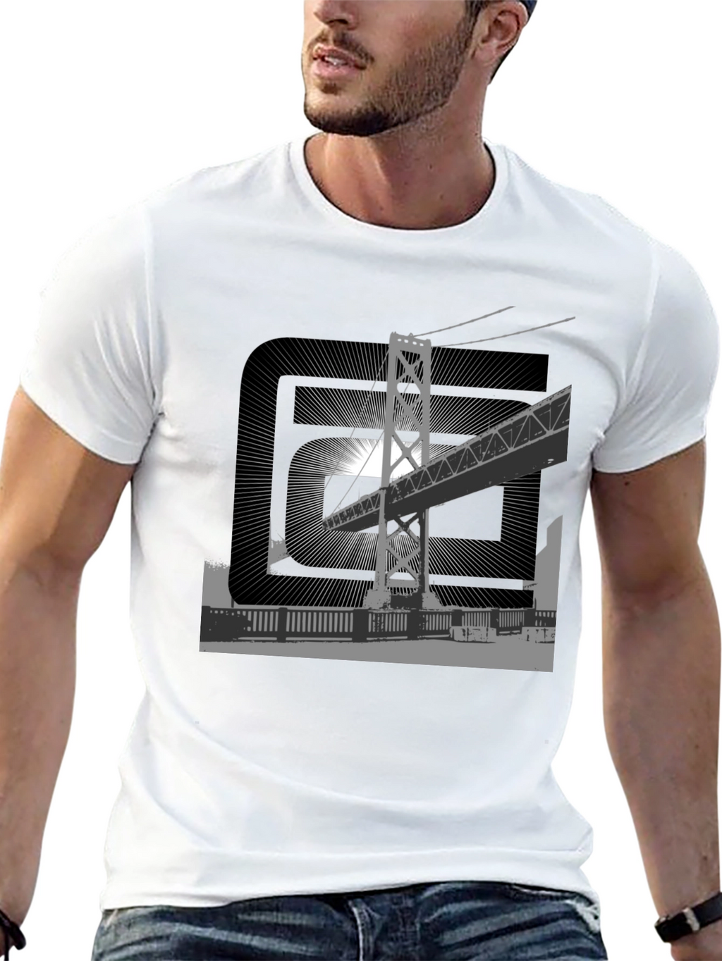 Urban Bridge Graphic Tee - Black