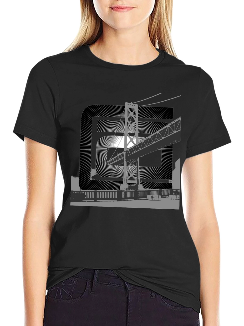 Urban Bridge Graphic Tee - Black