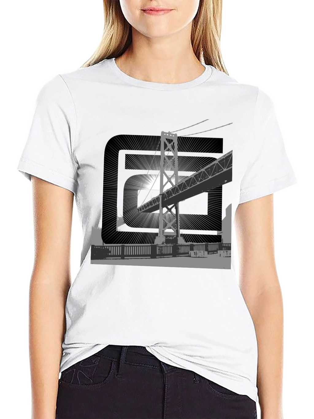 Urban Bridge Graphic Tee - Black
