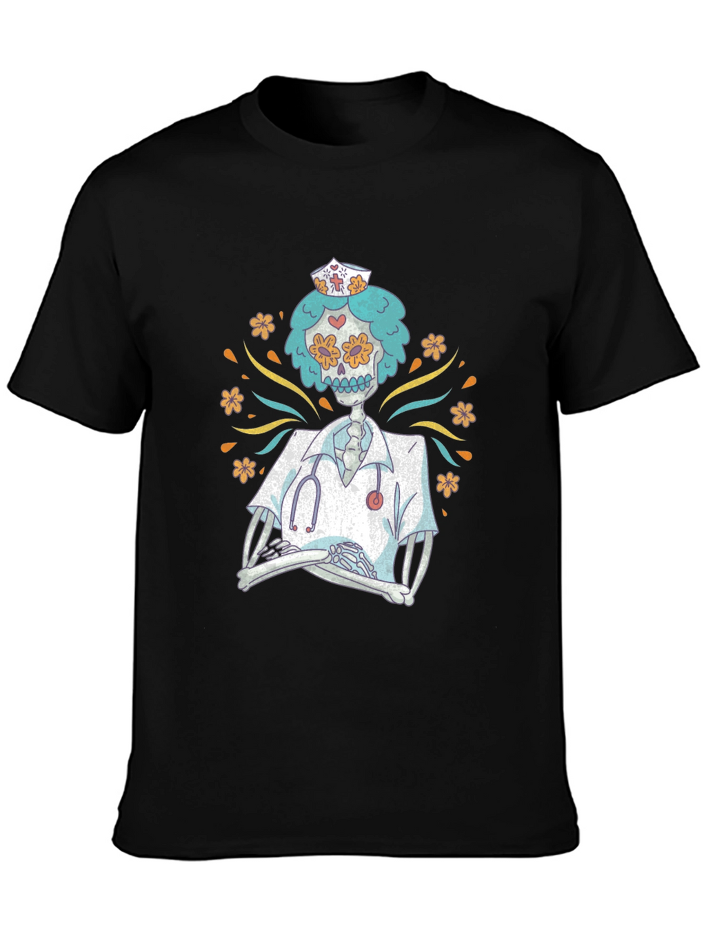 Day of the Dead Nurse Graphic Tee