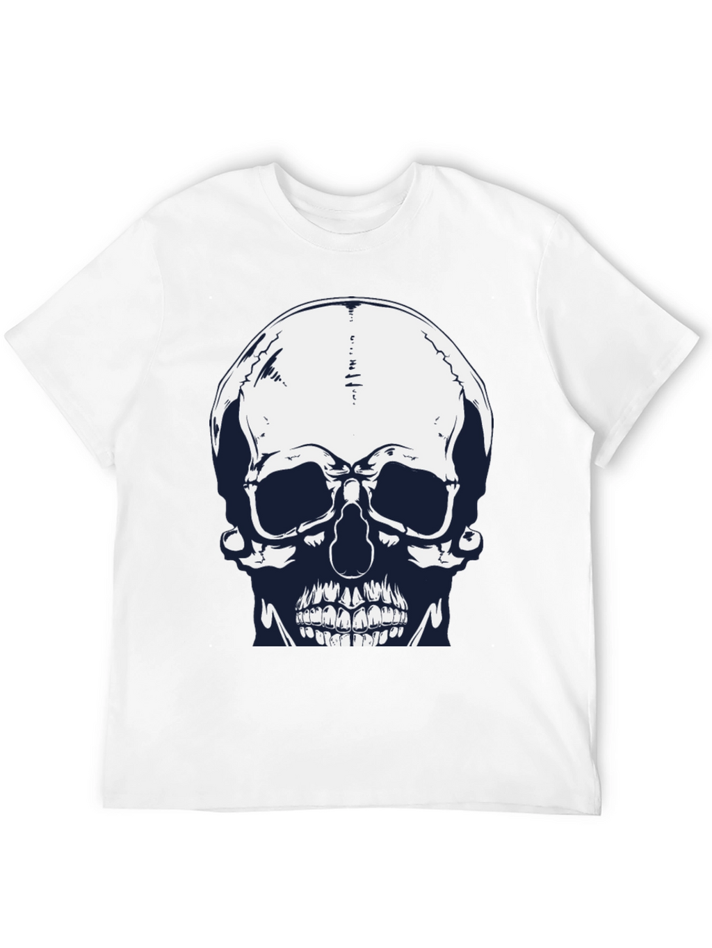 Skull Graphic Print Black Tee for Men