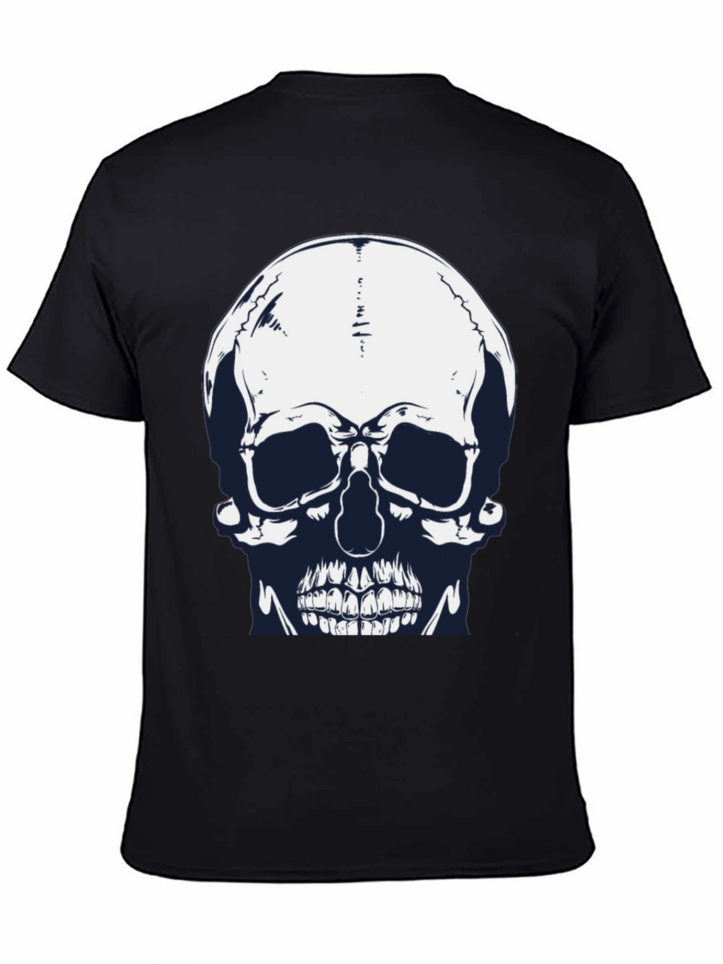 Skull Graphic Print Black Tee for Men