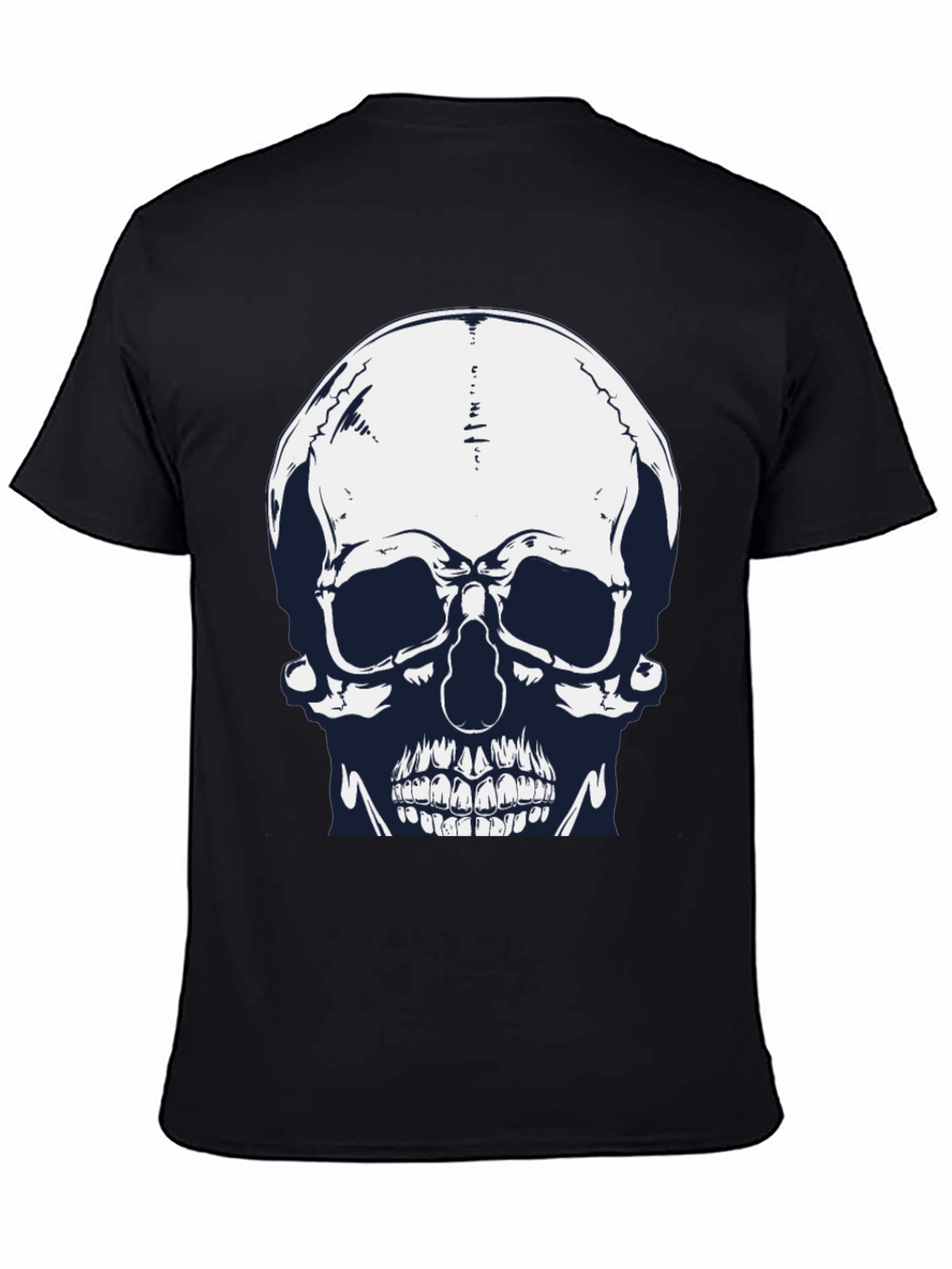 Skull Graphic Print Black Tee for Men
