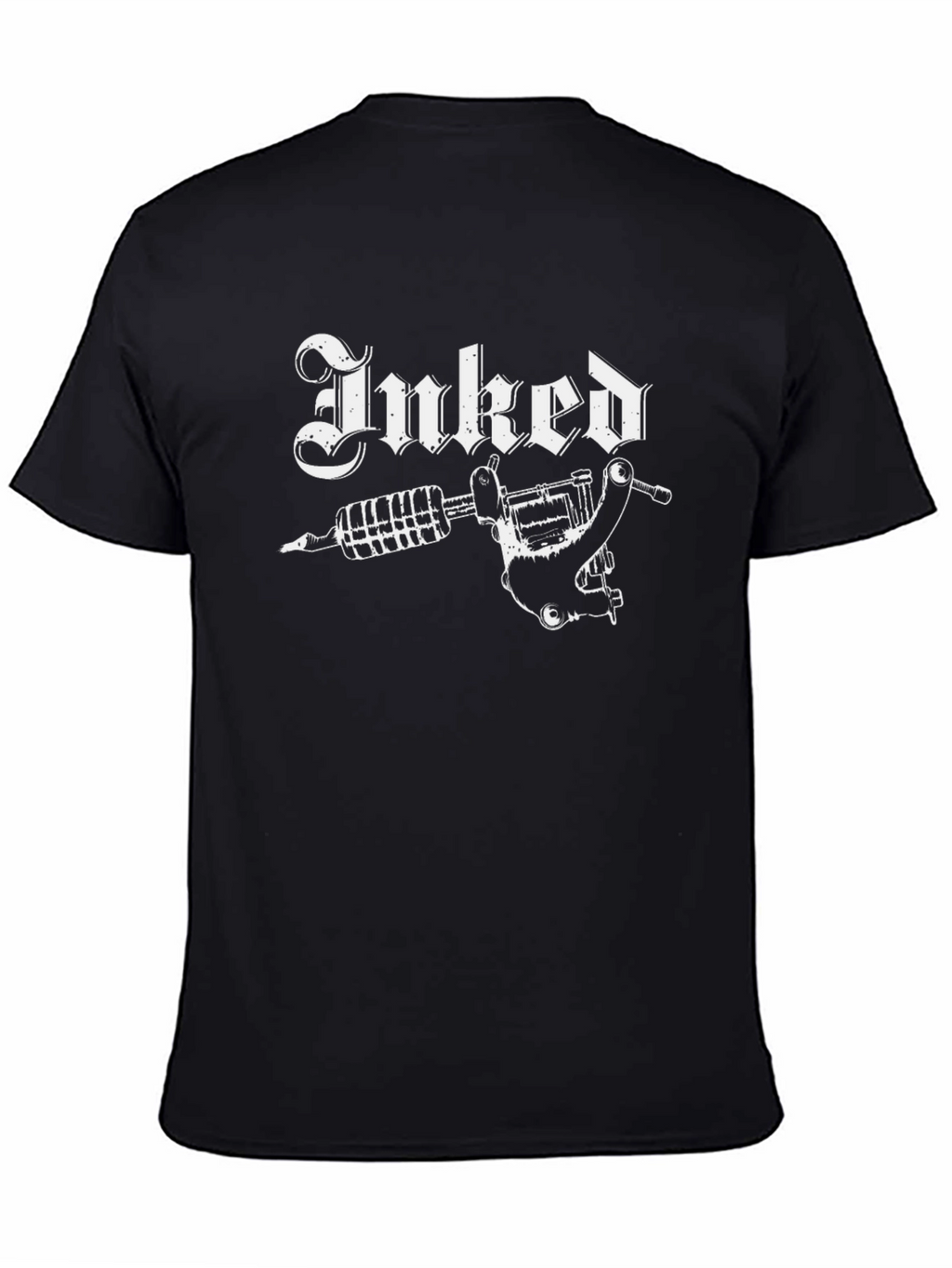 Inked Tattoo Machine Graphic Tee - Black Cotton T-Shirt