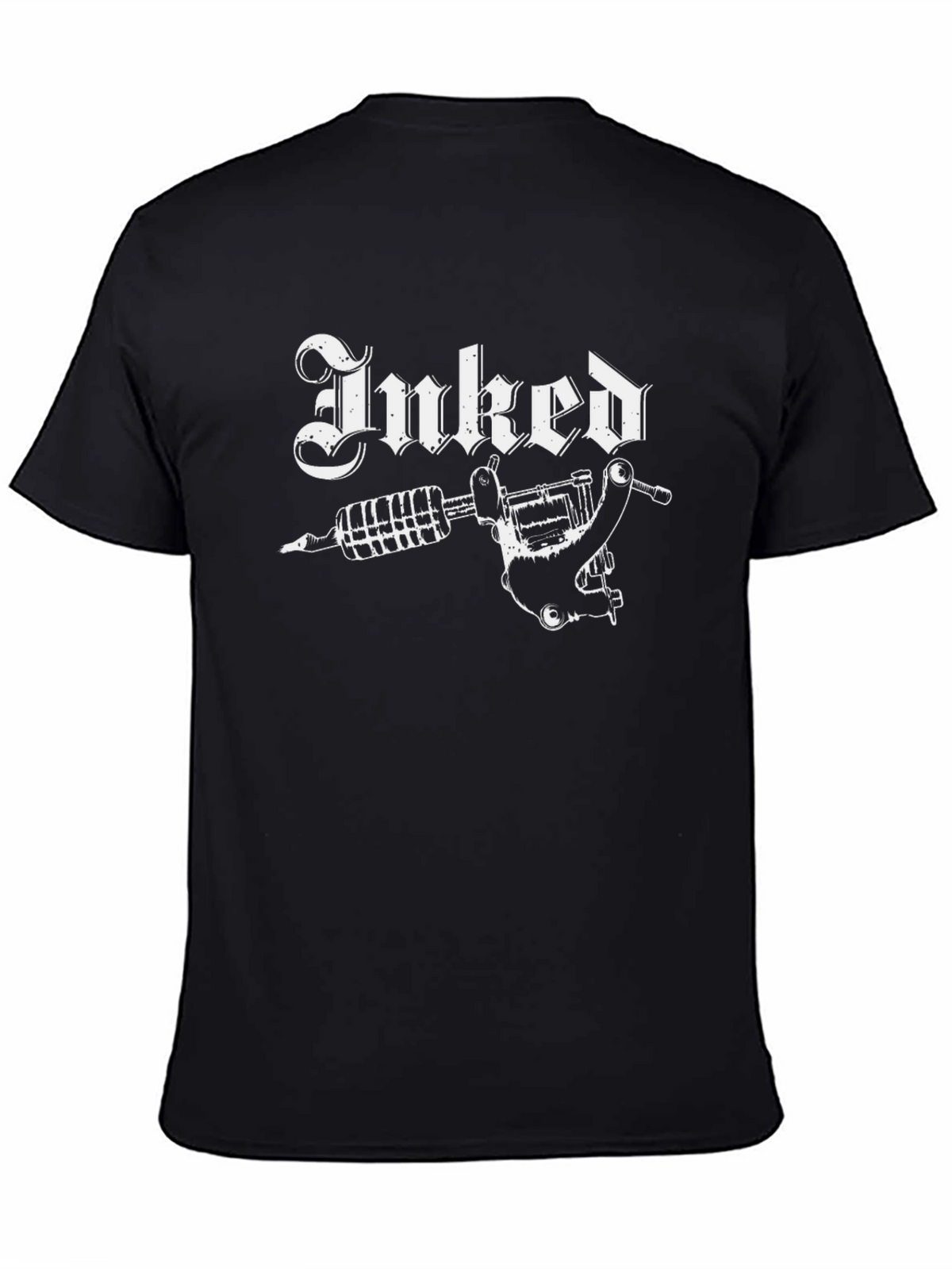 Inked Tattoo Machine Graphic Tee - Black Cotton T-Shirt