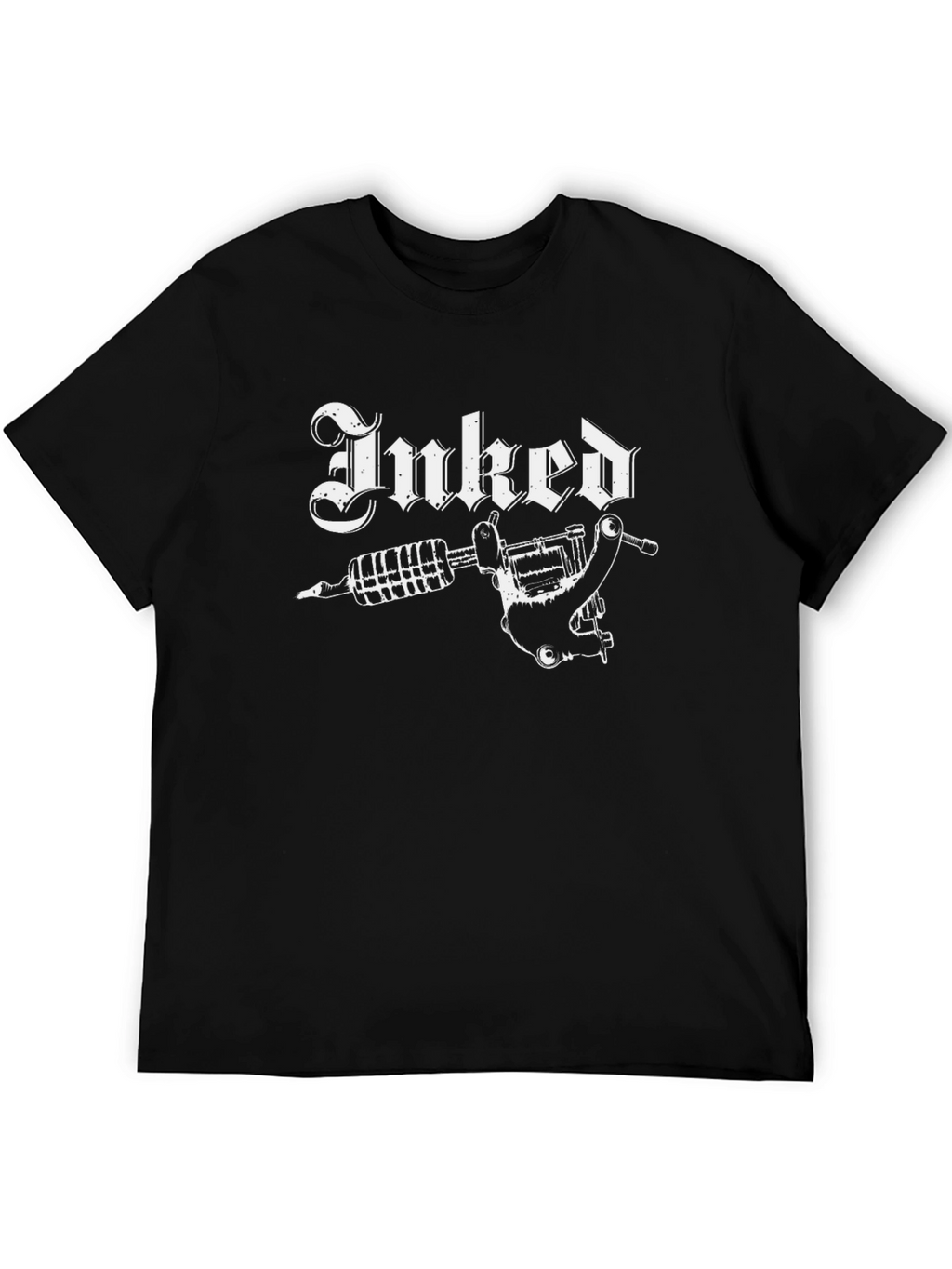 Inked Tattoo Machine Graphic Tee - Black Cotton T-Shirt