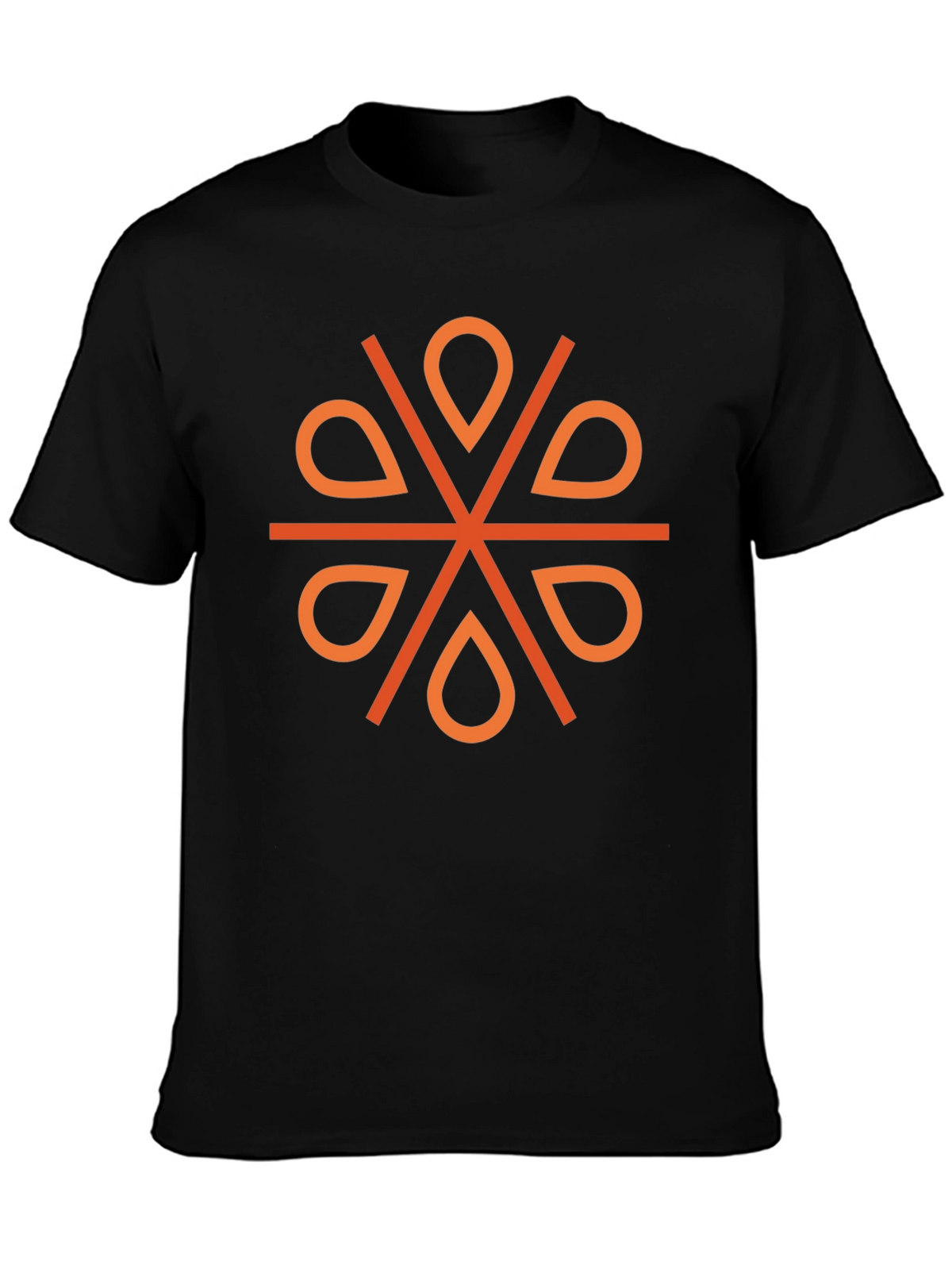 Geometric Orange Floral Tee