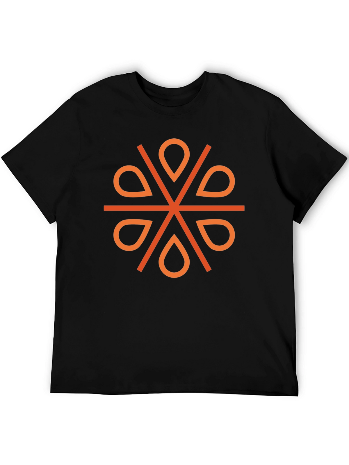 Geometric Orange Floral Tee