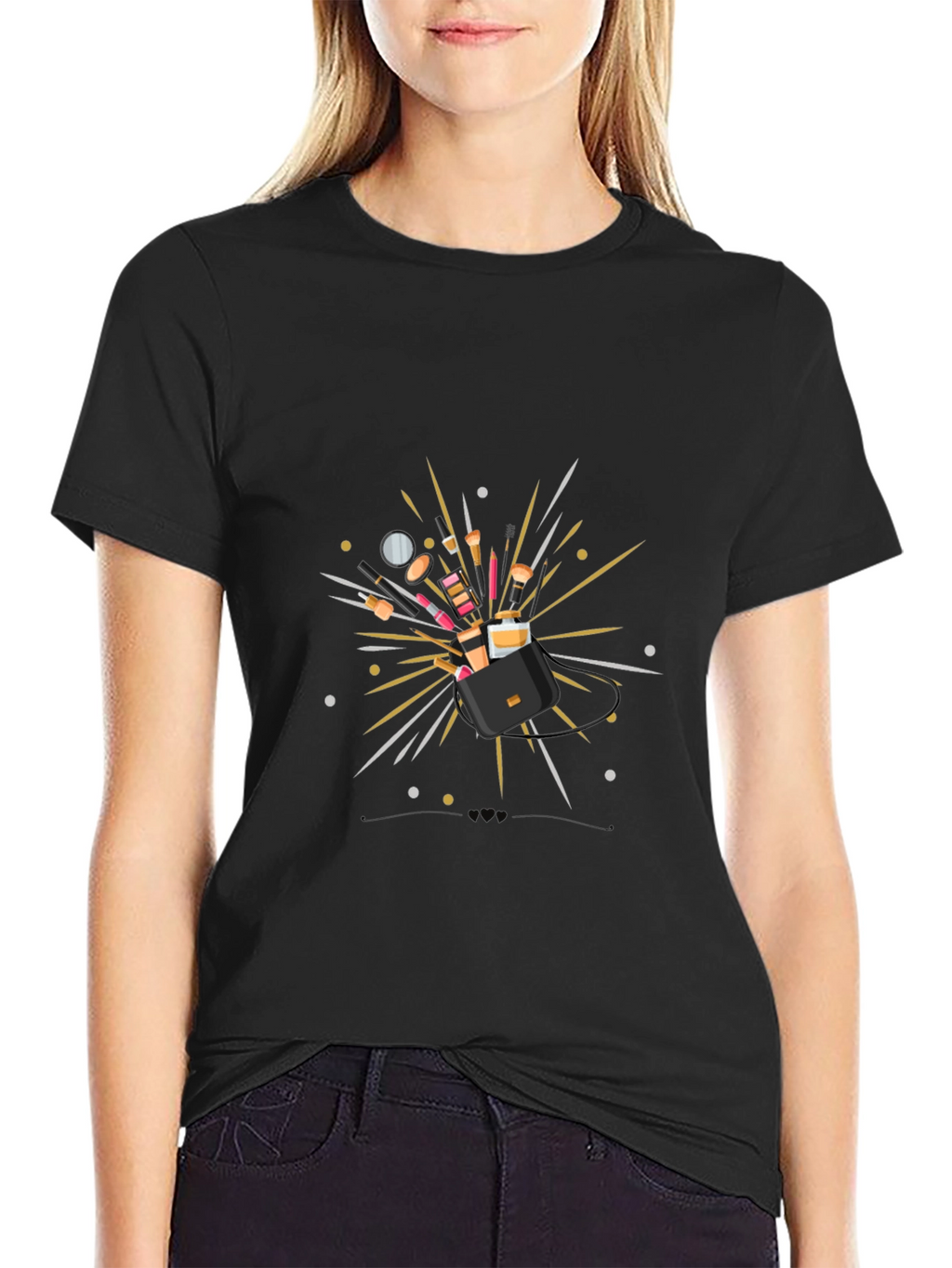 Makeup Explosion Black T-Shirt - Stylish Fashion Tee