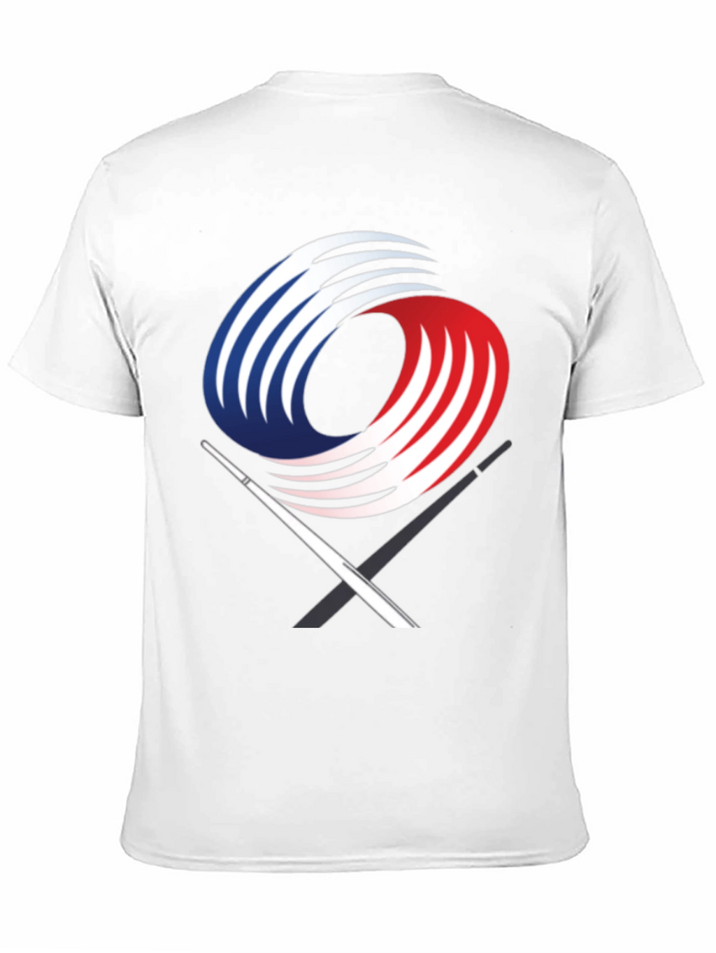 Black Graphic Tee with Abstract Martial Arts Design