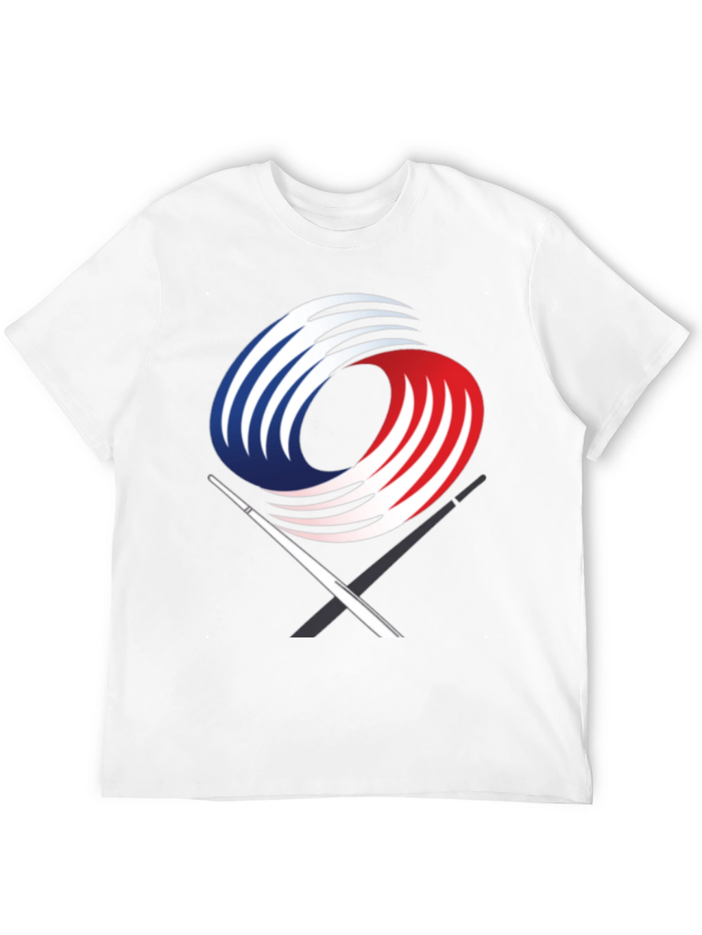 Black Graphic Tee with Abstract Martial Arts Design