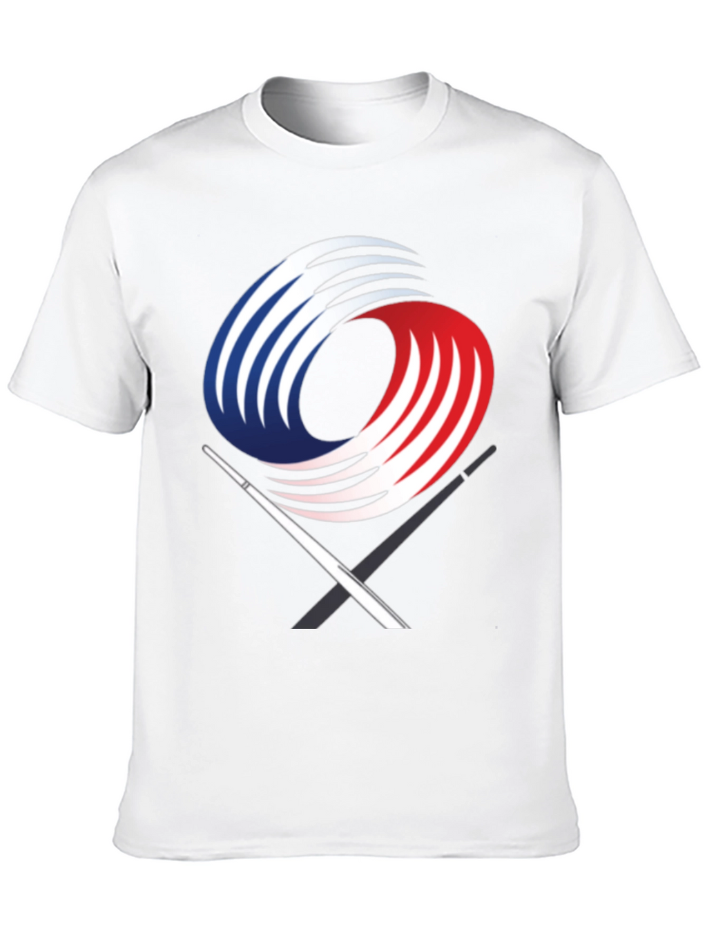 Black Graphic Tee with Abstract Martial Arts Design