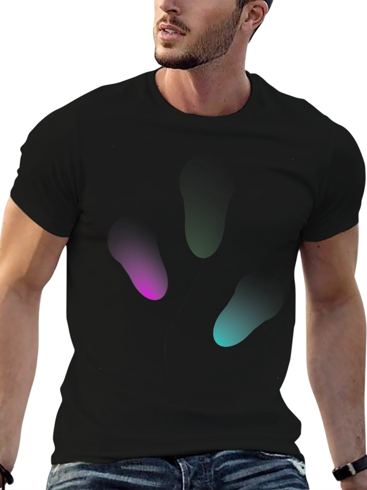 Abstract Blob Graphic Black T-Shirt