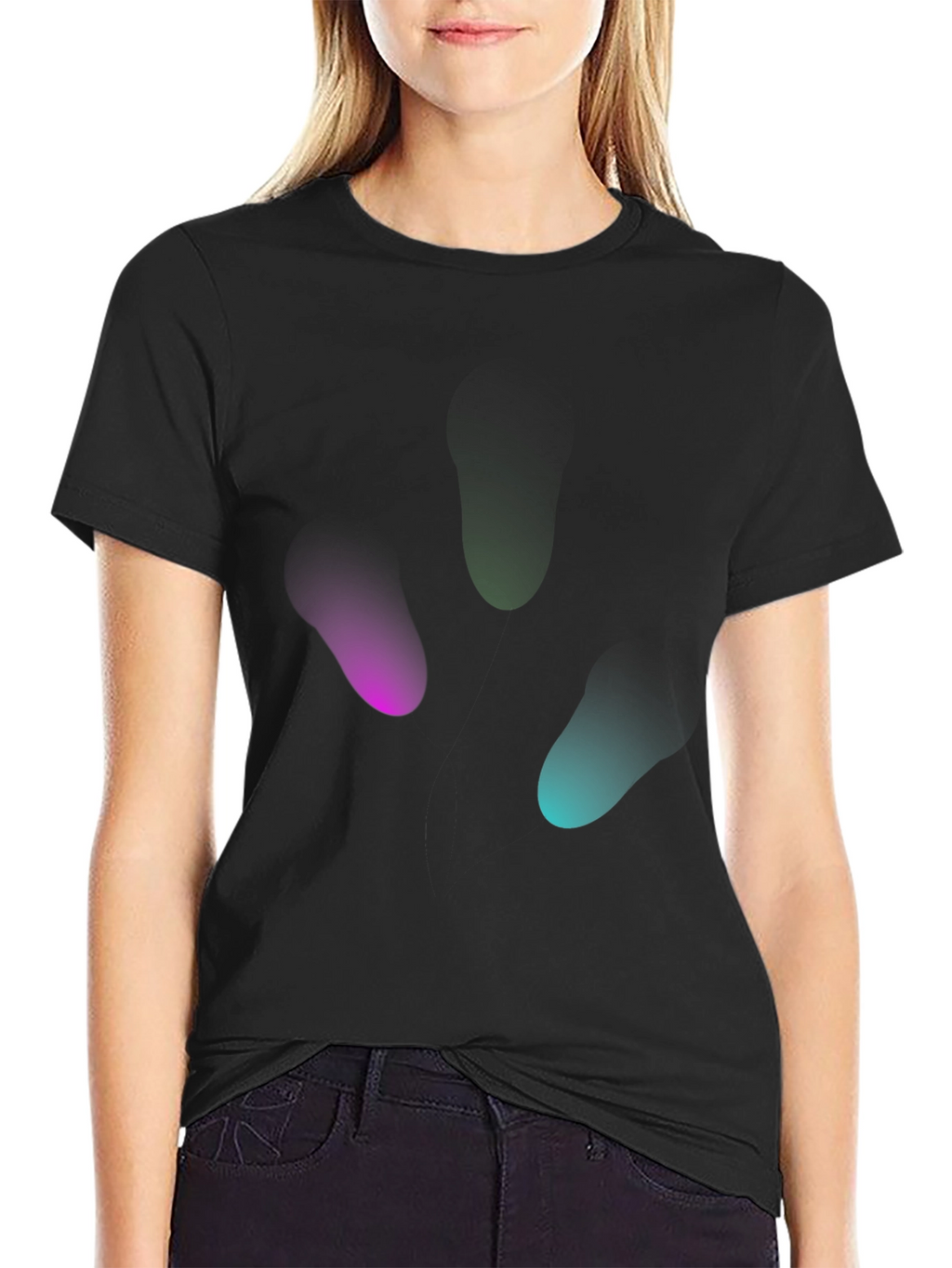 Abstract Blob Graphic Black T-Shirt