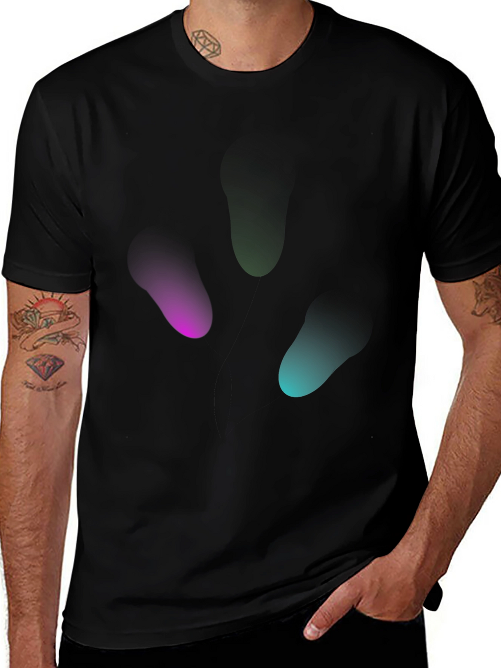 Abstract Blob Graphic Black T-Shirt