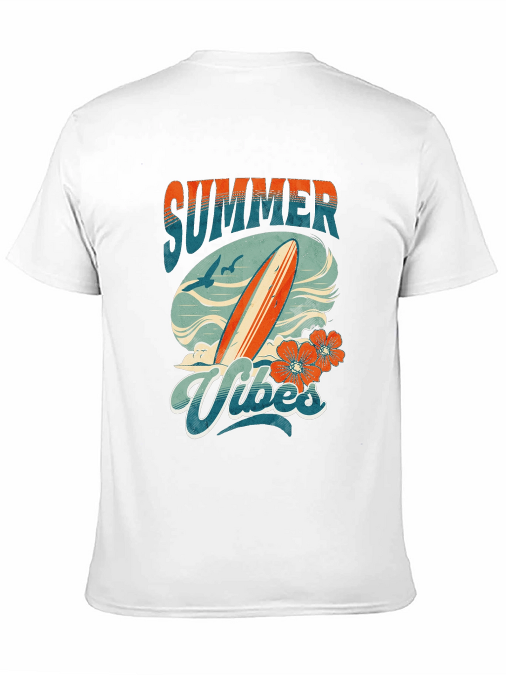 Summer Vibes Graphic Tee - Surfboard Design