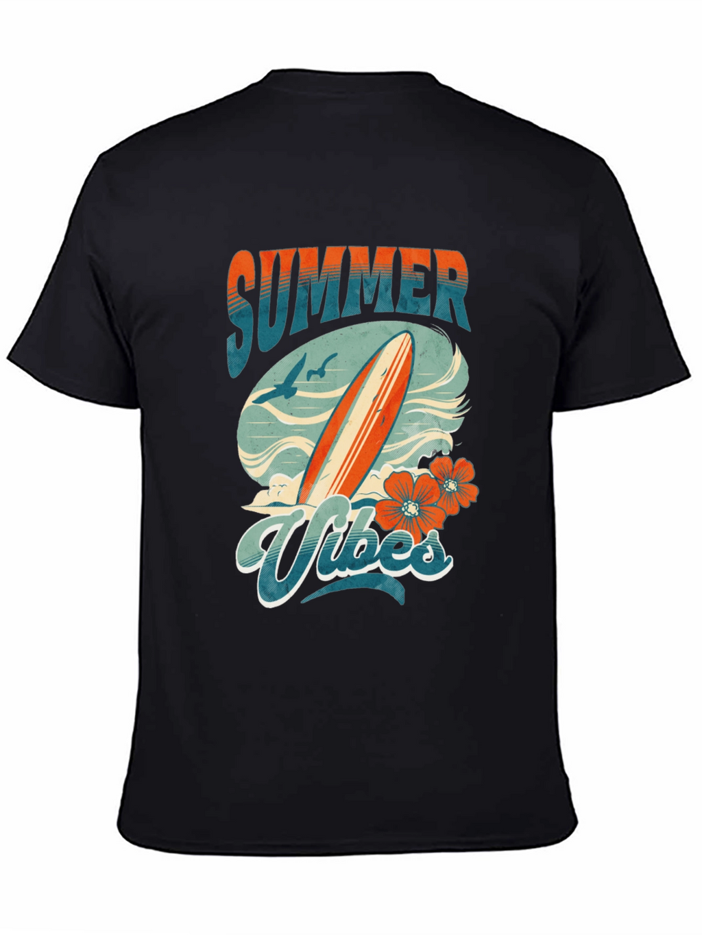 Summer Vibes Graphic Tee - Surfboard Design