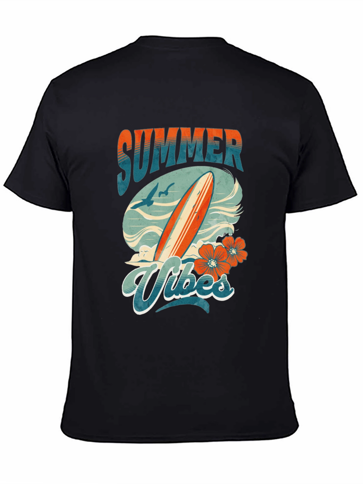 Summer Vibes Graphic Tee - Surfboard Design