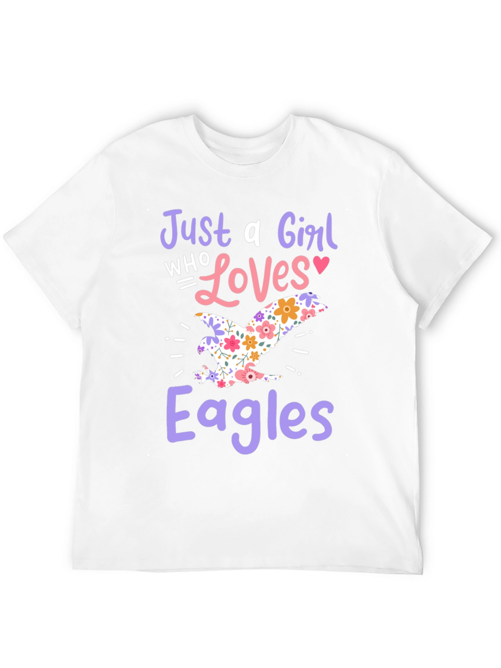 Just A Girl Who Loves Eagles Black T-Shirt
