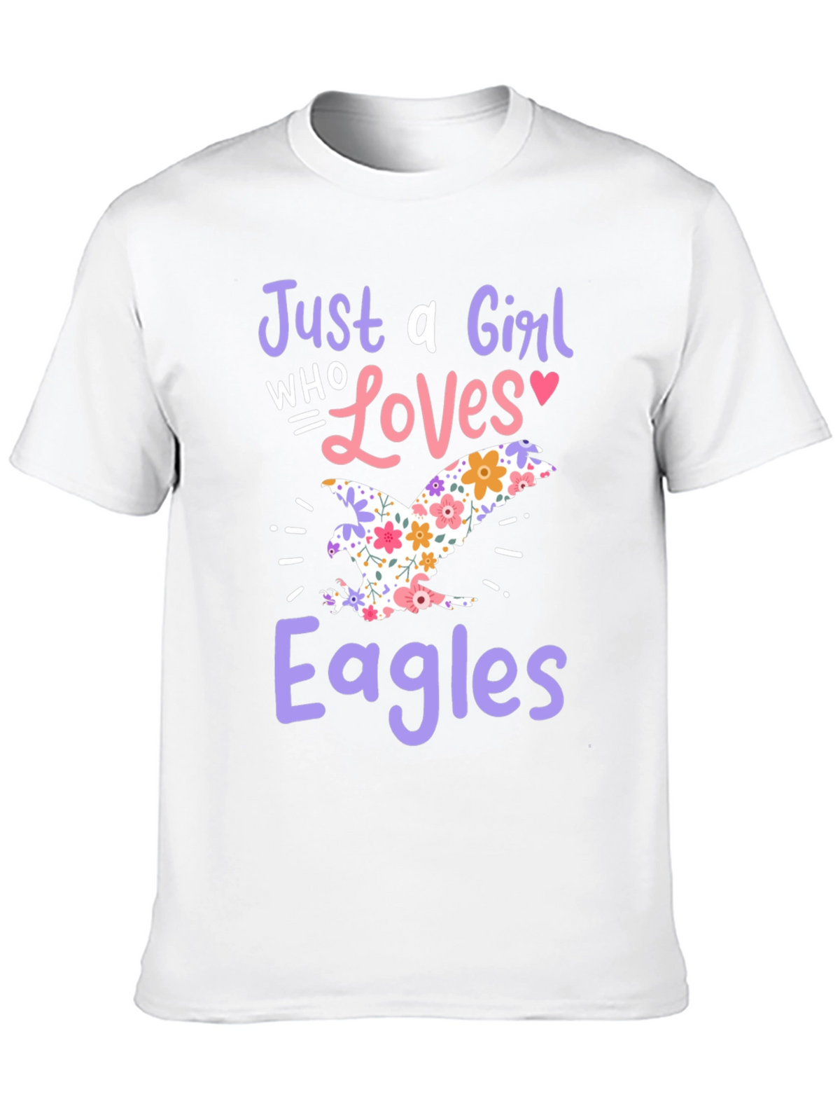 Just A Girl Who Loves Eagles Black T-Shirt