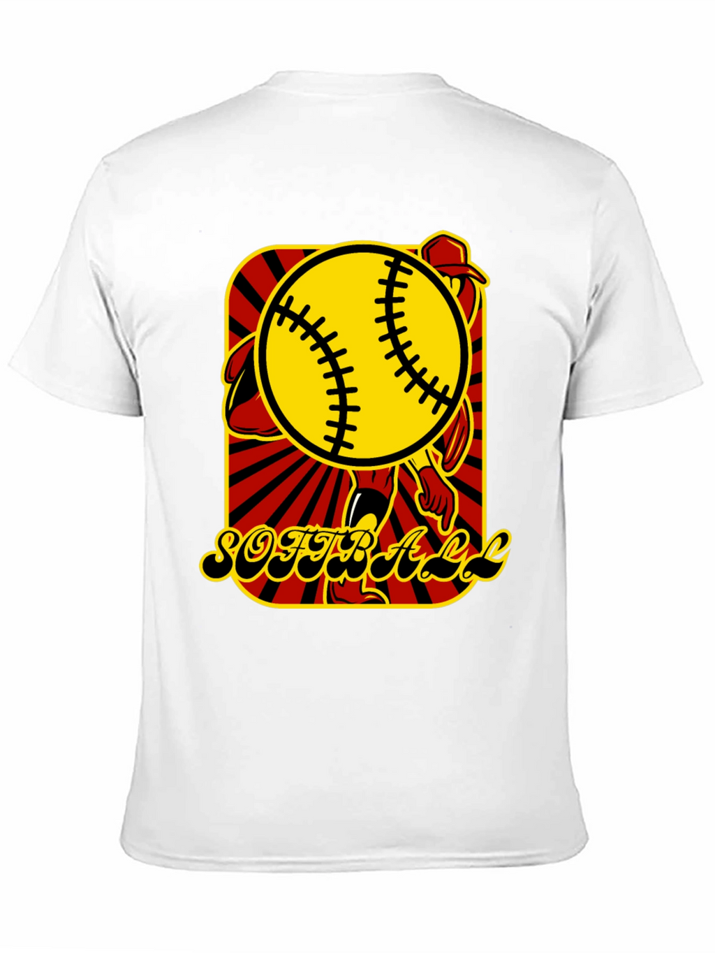Softball Graphic T-Shirt - Black Cotton Tee