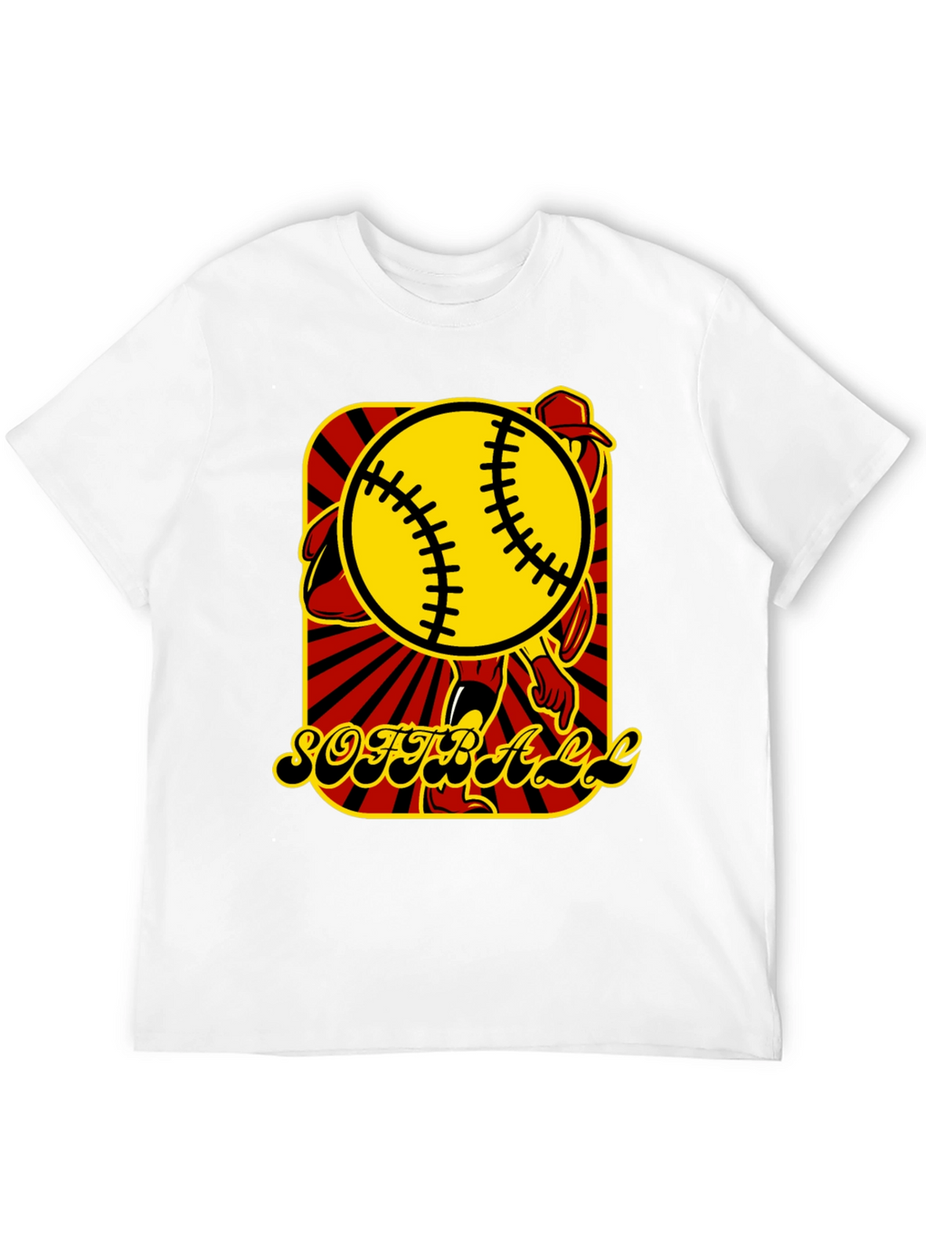 Softball Graphic T-Shirt - Black Cotton Tee