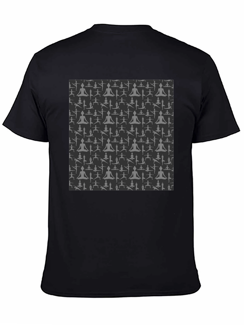 Yoga Pose Print Black T-Shirt