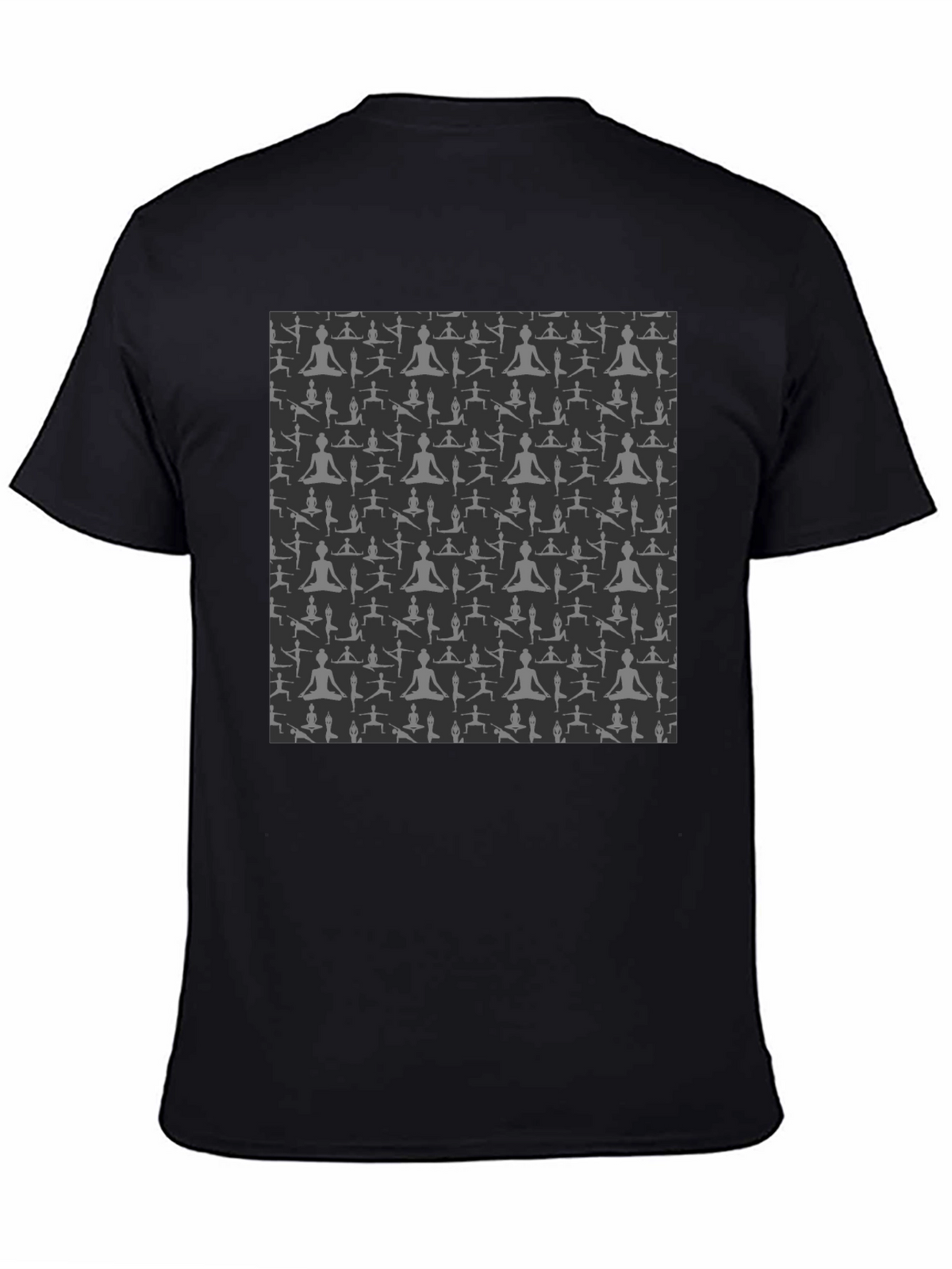 Yoga Pose Print Black T-Shirt