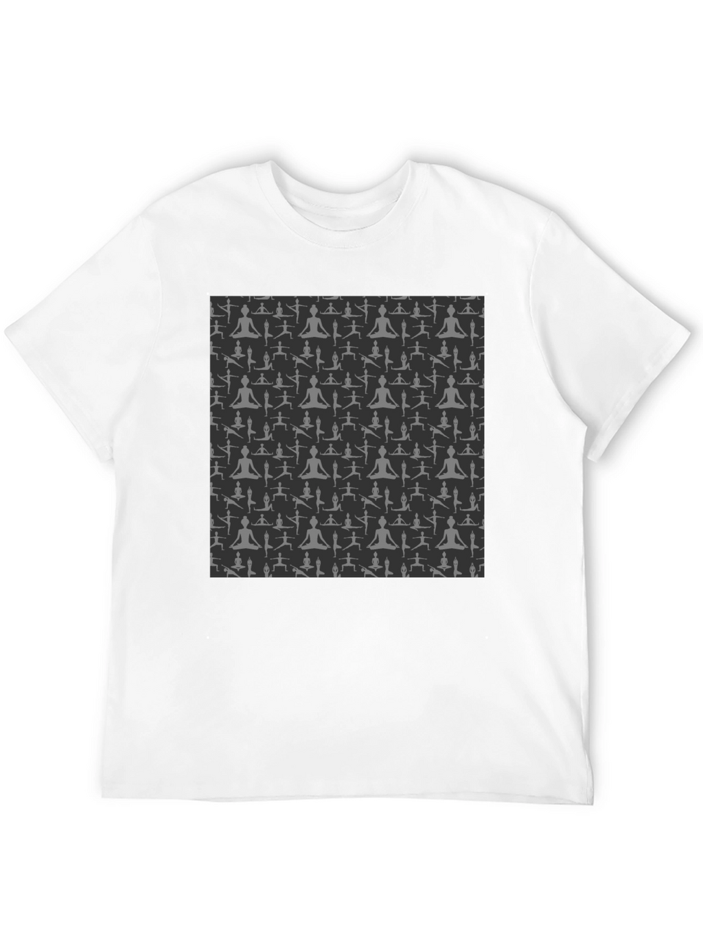 Yoga Pose Print Black T-Shirt