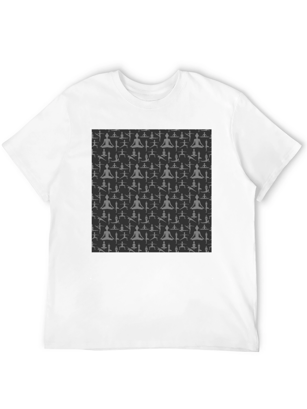 Yoga Pose Print Black T-Shirt