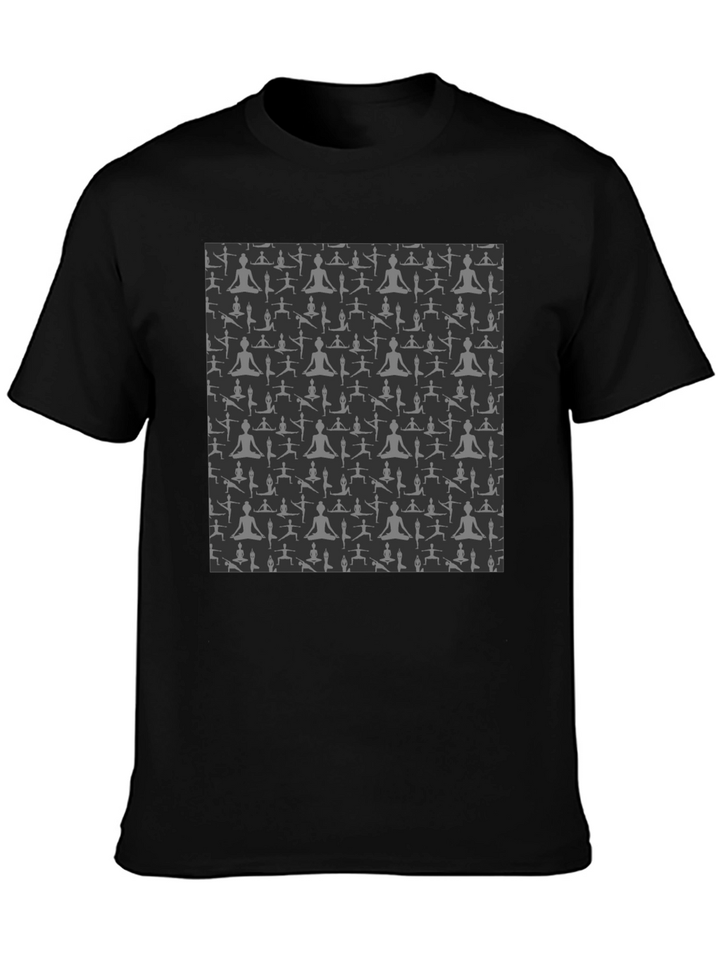 Yoga Pose Print Black T-Shirt