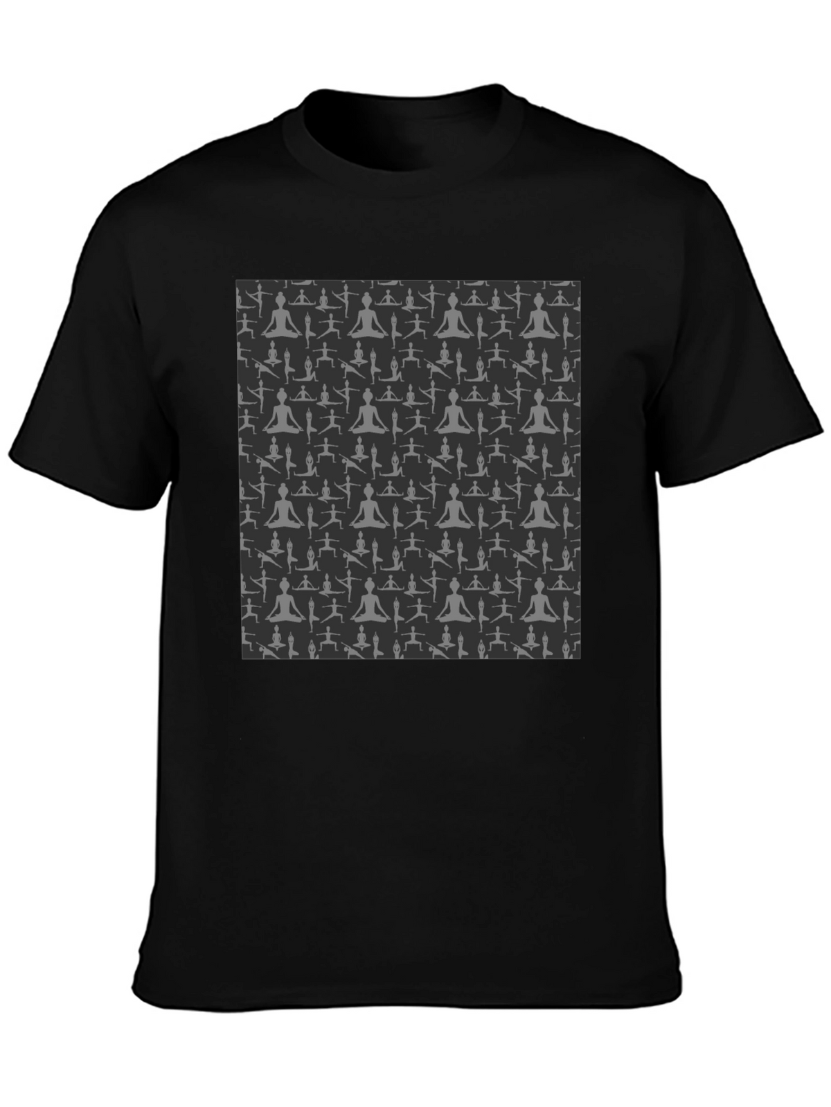 Yoga Pose Print Black T-Shirt