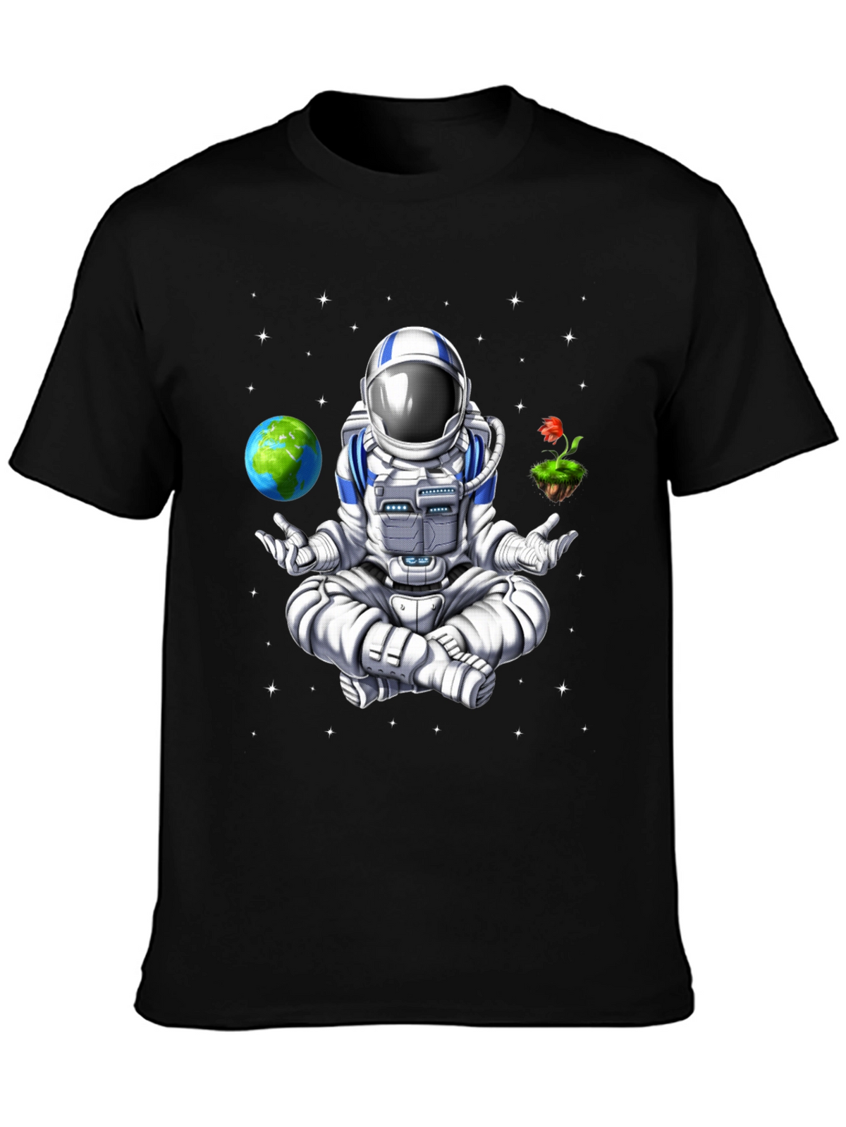 Meditating Astronaut Graphic T-Shirt