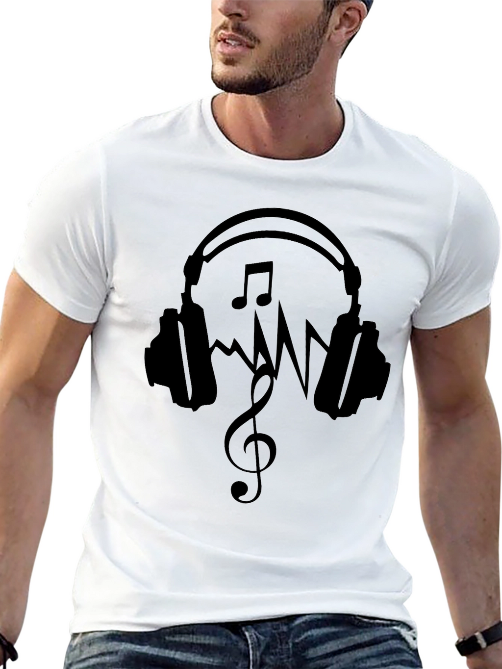 Music Lovers Black Graphic Tee
