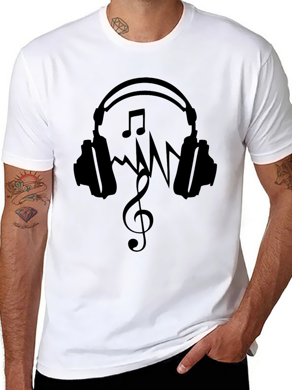 Music Lovers Black Graphic Tee