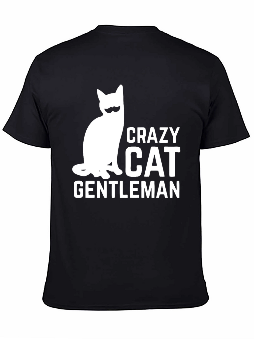 Crazy Cat Gentleman T-Shirt - Black