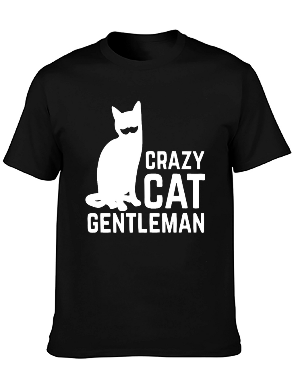 Crazy Cat Gentleman T-Shirt - Black