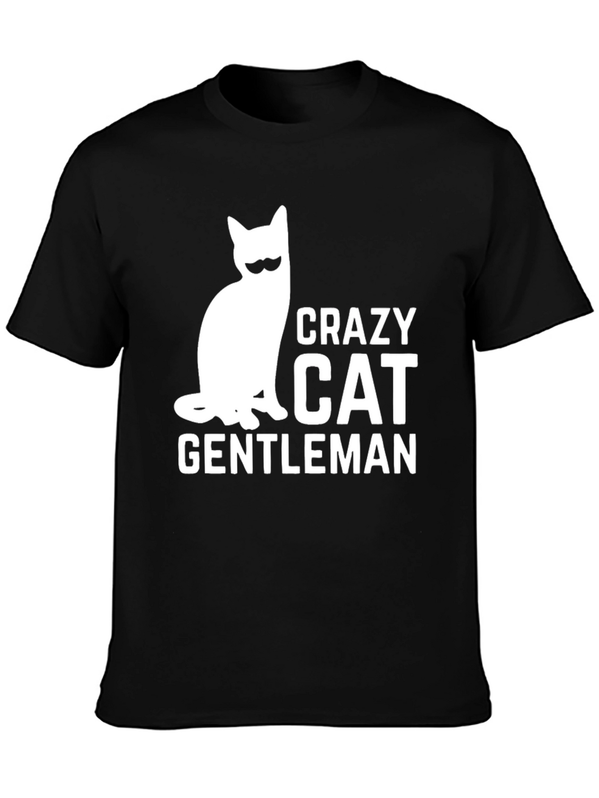 Crazy Cat Gentleman T-Shirt - Black