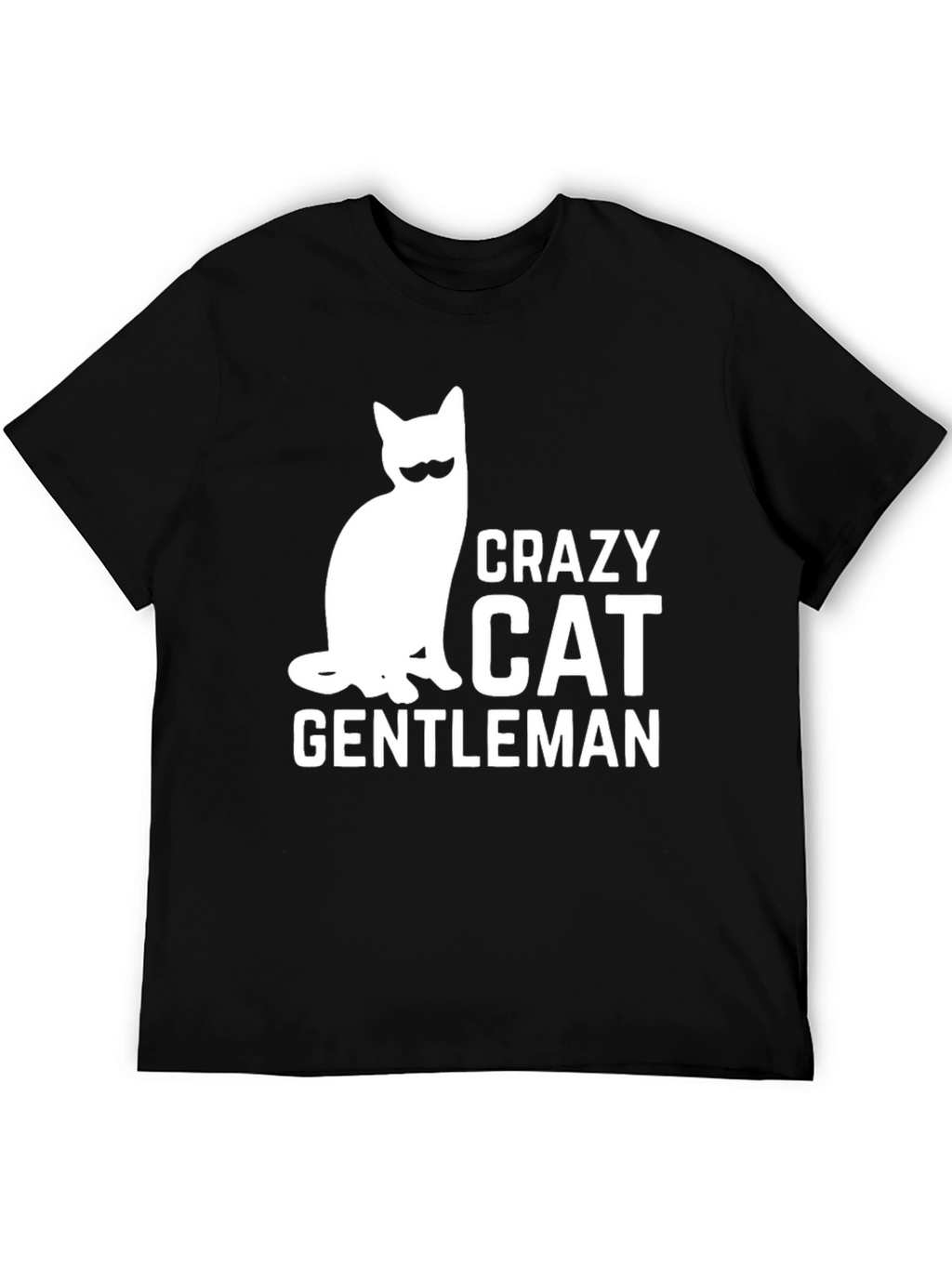 Crazy Cat Gentleman T-Shirt - Black