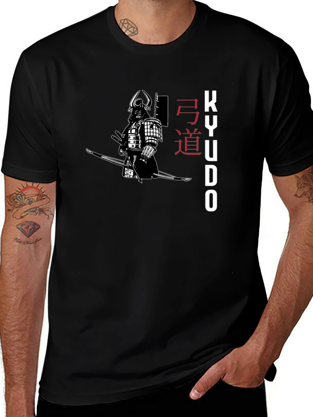 Samurai Warrior Kyudo Black T-Shirt