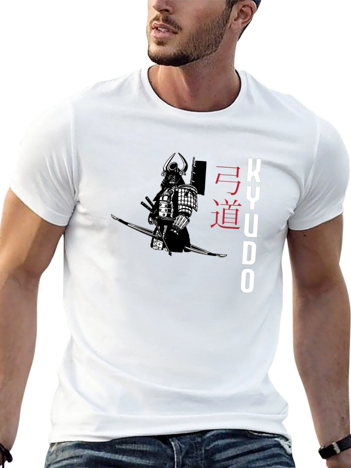 Samurai Warrior Kyudo Black T-Shirt