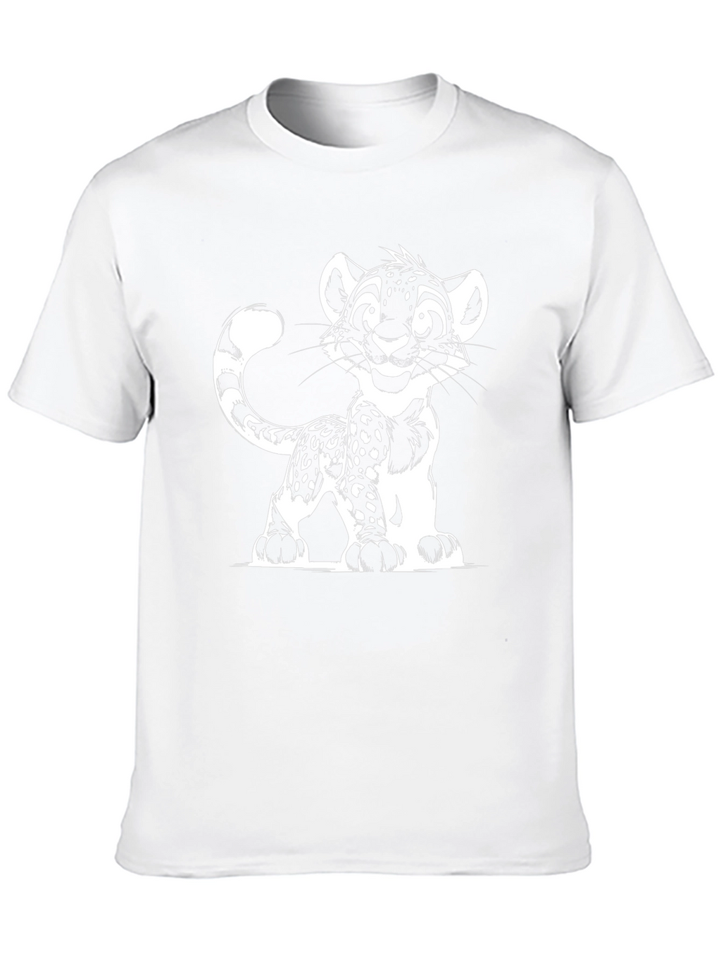 Cartoon Leopard Graphic Black T-Shirt