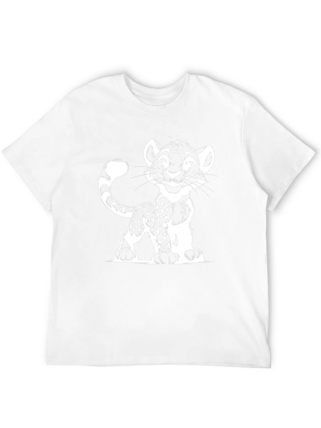 Cartoon Leopard Graphic Black T-Shirt