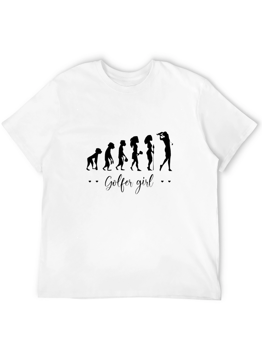 Golfer Girl Evolution Graphic Tee - Black