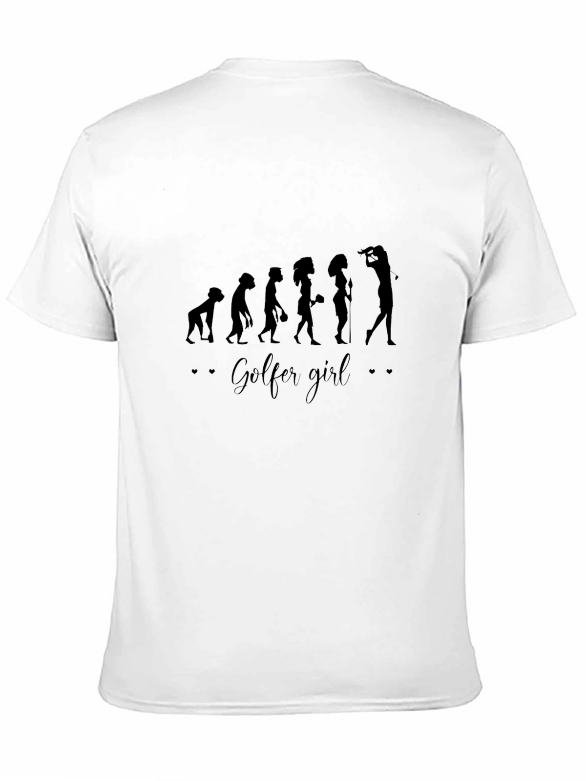 Golfer Girl Evolution Graphic Tee - Black
