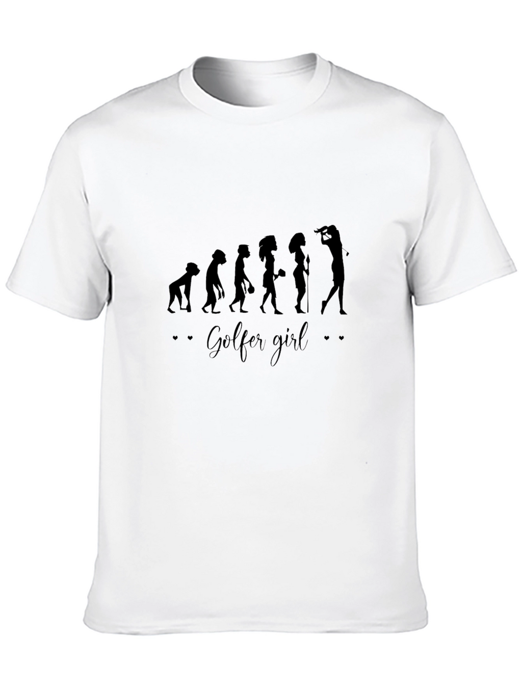 Golfer Girl Evolution Graphic Tee - Black