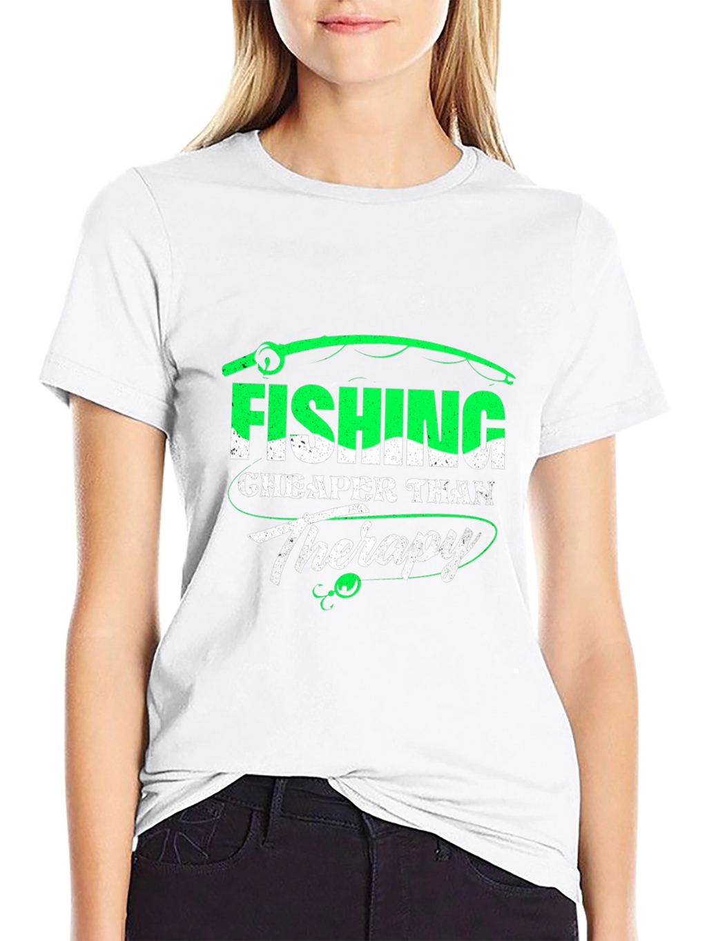 Fishing Cheaper Than Therapy Graphic T-Shirt