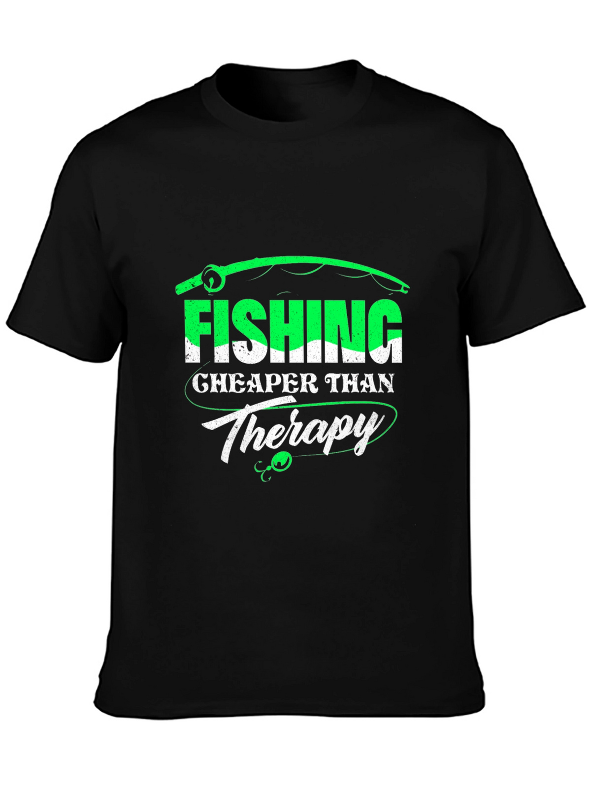 Fishing Cheaper Than Therapy Graphic T-Shirt